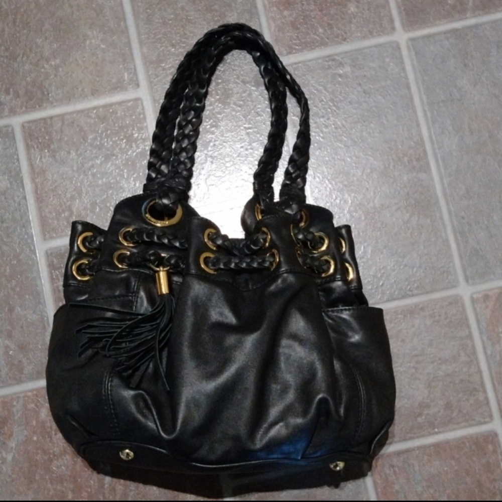 Michael kors Gold hardware braided tassel detailed leather shoulder bag